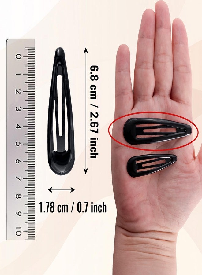 Cptots Metal Snap Hair Clips Water Drop No Slip Hair Barrettes for Women Large Hair Clips For Thick And Thin Fine Hair,Black Brown Beige,2.67 x 0.7 Inches,12 PCS - Image 3